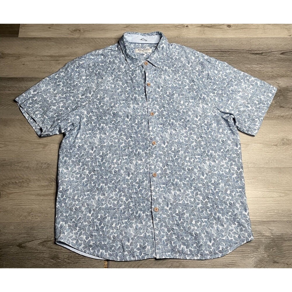Tommy Bahama Men’s Veracruz Cay Sand Dollar Camp Shirt in Cloud Nine Blue Sz XL